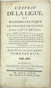 L'esprit de la Ligue, ou histoire politique des troubles de la France pendant les XVIe et XVIIe siècles… seconde édition
 par ANQUETIL Louis-Pierre
 - Image 2