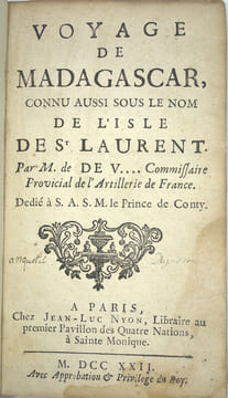Voyage de Madagascar, connu aussi sous le nom de l'Isle de St Laurent.
. CARPEAU DU SAUSSAY.