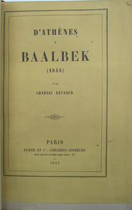 D'Athènes à Baalbek (1844).
