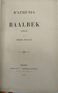 D'Athènes à Baalbek (1844).
