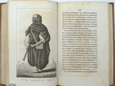 Voyage à Tripoli, ou Relation d'un séjour de Dix années en Afrique, contenant des Renseignements et des Anecdotes authentiques sur le Pacha régnant, sur sa famille, et sur différens personnages de distinction de la Cour de Tripoli, ainsi que des Observations sur les mœurs privées des mores, des Arabes et des Turcs. Traduit de l'Anglais sur la seconde édition par J. Mac Carthy.
