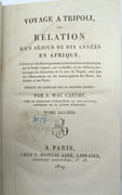 Voyage à Tripoli, ou Relation d'un séjour de Dix années en Afrique, contenant des Renseignements et des Anecdotes authentiques sur le Pacha régnant, sur sa famille, et sur différens personnages de distinction de la Cour de Tripoli, ainsi que des Observations sur les mœurs privées des mores, des Arabes et des Turcs. Traduit de l'Anglais sur la seconde édition par J. Mac Carthy.
 par TULLY (M.), MAC CARTHY (J, traducteur)
 - Image 5