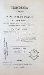 MEMOIRES COMPOSES AU SUJET D'UNE CORRESPONDANCE METEOROLOGIQUE