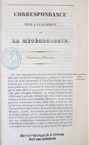 MEMOIRES COMPOSES AU SUJET D'UNE CORRESPONDANCE METEOROLOGIQUE