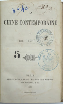 La Chine contemporaine,
. LAVOLLEE (Charles)
