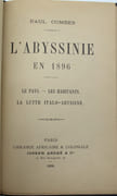 L'Abyssinie en 1896, le Pays, les Habitants, la Lutte Italo-Abyssine. Librairie africaine & coloniale, 
 par COMBES (Paul) 
 - Image 2