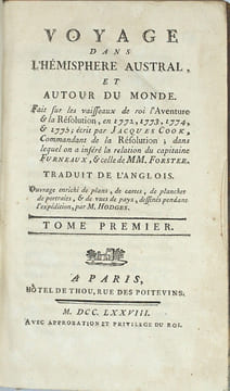 Collection des trois voyages
Relation des voyages, pour faire des découvertes dans l'hémisphère méridional, et successivement exécutés par le ...