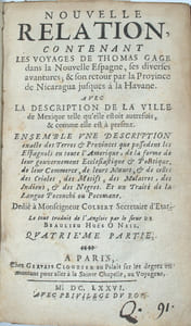 Nouvelle relation, contenant les voyages de Thomas Gage dans la Nouvelle Espagne, ses diverses aventures, & son retour par la province de Nicaragua, jusques à la Havane… Quatrième partie seule