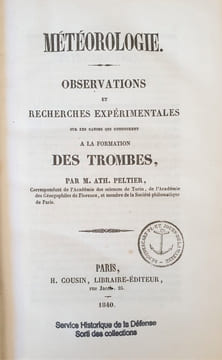 OBSERVATIONS ET RECHERCHES EXPERIMENTALES SUR LES CAUSES QUI CONCOURENT A LA FORMATION DES TROMBES. PELTIER