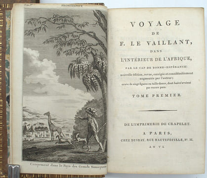 Voyage de François Le Vaillant dans l’intérieur de l’Afrique par le cap de Bonne Esperance, nouvelle édition, …
. LE VAILLANT, François.