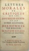 Lettres morales et critiques sur les differens Etats et les diverses Occupations des Hommes.
. D'ARGENS (Marquis d')
