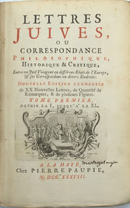 Lettres juives ou correspondance philosophique, historique et critique…, nouvelle édition augmentée
