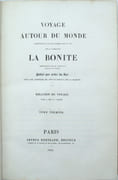 Voyage autour du Monde exécuté pendant les années 1836 et 1837 sur la corvette la Bonite. Relation du voyage, …, Tome 1 seul
 par LA SALLE, Amédée de, 
 - Image 2