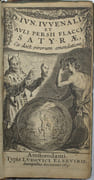 D. Iunii Iuvenalis et Auli Persii Flacci Satyrae ex doct. Virorum emendatione
 par JUVÉNAL, PERSE, ELZÉVIR
