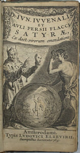D. Iunii Iuvenalis et Auli Persii Flacci Satyrae ex doct. Virorum emendatione
