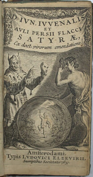 D. Iunii Iuvenalis et Auli Persii Flacci Satyrae ex doct. Virorum emendatione
. JUVÉNAL, PERSE, ELZÉVIR