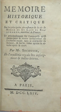 Mémoire historique et critique sur les principales circonstances de la vie de St Lary de Bellegarde, maréchal de France et principalement sur ...