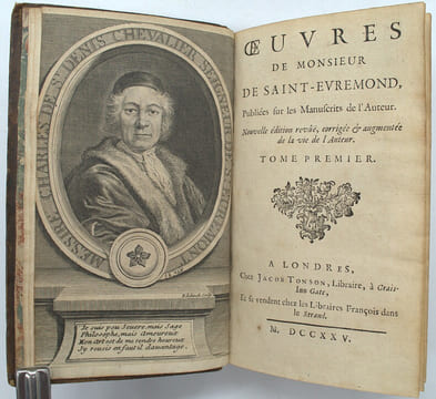 Œuvres de Monsieur Saint-Èvremont publiées sur les manuscrits de l’auteur. Nouvelle édition corrigée et augmentée de la vie de l’auteur.
. ...