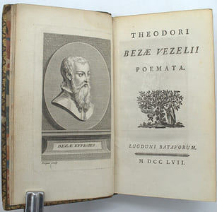Theodori Bezae Vezelii Poemata, suivi de Marci Antonii Mureti Juvenilia, suivi de Joannis Secundi Hagiensis Juvenilia & Pancharis Joan. Bonefonii Arverni.
