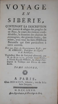VOYAGE EN SIBERIE. GMELIN