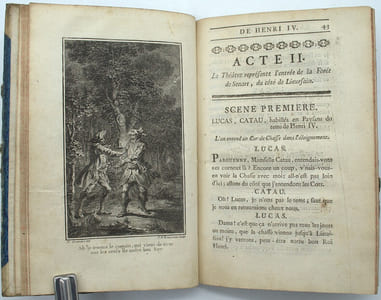La Partie de chasse de Henri IV, comédie en trois actes & en prose, avec quatre estampes en taille-douce, d'après les dessins de M. Gravelot. 
