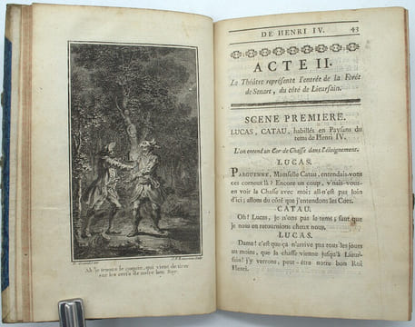 La Partie de chasse de Henri IV, comédie en trois actes & en prose, avec quatre estampes en taille-douce, d'après les dessins de M. Gravelot.
. ...