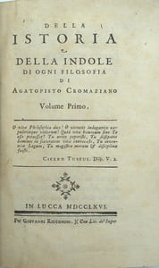 Della istoria e della indole di ogni filosofia.