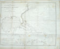 Carte de la temp&eacute;rature des eaux &agrave; la surface de la mer des Antilles, du golfe du Mexique et de l’Oc&eacute;an Atlantique, entre le 55e degr&eacute; de longitude ...