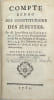 Compte rendu des Constitutions des J&eacute;suites, par M. Louis-Ren&eacute; de Caradeuc de La Chalotais, Procureur G&eacute;n&eacute;ral du Roi au Parlement de Bretagne, les 1, ...