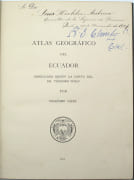 Atlas geográfico del Ecuador, arreglado según la carta del Dr. Teodoro Wolf. by LÓPEZ, Felicísimo. - Image 2