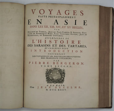 VOYAGES FAITS PRINCIPLEMENT EN ASIE DAN LES XII,XIII,XIV ET XV e SIECLES, ACCOMPAGNES DE L'HISTOIRE DES SARRASINS ET DES TARTARES, ET PRECEDES D'UN ...