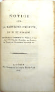Mémoires sur quelques parties de l’Égypte, comprenant : Notice sur le séjour des Hébreux en Égypte et sur leur fuite dans le désert ; Mémoire sur les tribus arabes des déserts de l’Égypte ; Mémoire sur la ville et la vallée de Qoçeir  et sur les peuples nomades qui habitent cette partie de l’ancienne Troglodytique ; Mémoire sur les anciennes limites de la mer Rouge ; Notice sur la Babylone d’Égypte. par BOIS-AYMÉ, Jean-Marie-Joseph-Aimé du - Image 6