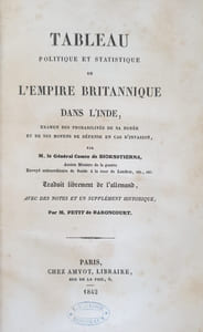 TABLEAU POLITIQUE ET STATISTIQUE DE L'EMPIRE BRITANNIQUE DANS L'INDE