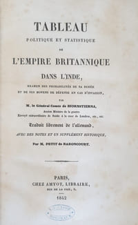 TABLEAU POLITIQUE ET STATISTIQUE DE L'EMPIRE BRITANNIQUE DANS L'INDE