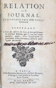RELATION OU JOURNAL D'UN VOYAGE FAIT AUX INDES ORIENTALES