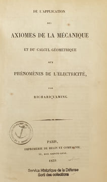 DE L'APPLICATION DES AXIOMES DE LA MECANIQUE AUX PHENOMENES DE L'ELECTRICITE. L'AMING