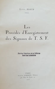 LES PROCEDES D'ENREGISTREMENT DES SIGNAUX T.S.F.