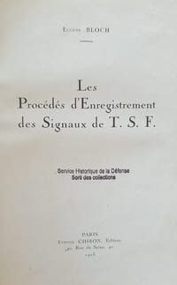 LES PROCEDES D'ENREGISTREMENT DES SIGNAUX T.S.F.