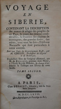 VOYAGE EN SIBERIE. GMELIN