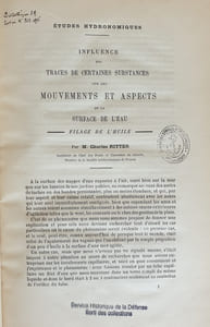 INFLUENCE DES TRACES DE CERTAINES SUBSTANCES SUR LES MOUVEMENTS ET ASPECTS DE LA SURFACE DE L'EAU