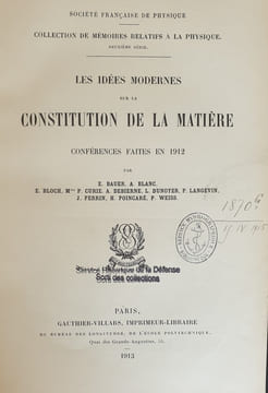 LES IDEES MODERNES SUR LA CONSTITUTION DE LA MATIERE. CURIE