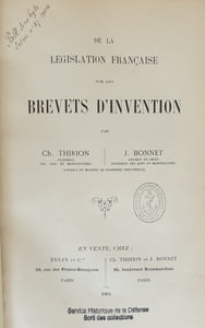 DE LA LEGISLATION FRANCAISE SUR LES BREVETS D'INVENTION