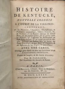 Histoire de Kentucke, nouvelle colonie à l'ouest de la Virginie