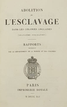 ABOLITION DE L'ESCLAVAGE DANS LES COLONIES ANGLAISES. DUPERRE