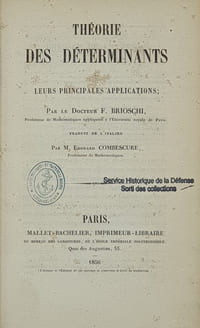 THEORIE DES DETERMINANTS ET LEURS PRINCIPALES APPLICATIONS