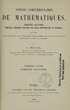 NOTIONS COMPLEMENTAIRES DE MATHEMATIQUES. DELIGNE A.