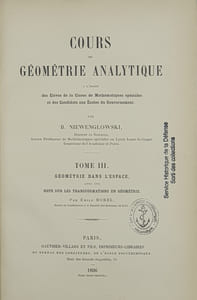 COURS DE GEOMETRIE ANALYTIQUE