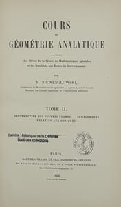 COURS DE GEOMETRIE ANALYTIQUE