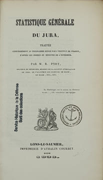 STATISTIQUE GENERALE DU JURA. PYOT RICHARD