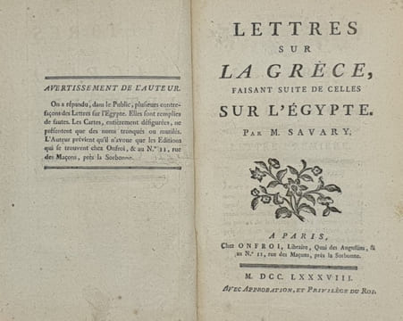 LETTRES SUR LA GRECE. SAVARY M.
